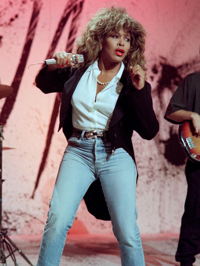 Tina Turner performs in 1989.