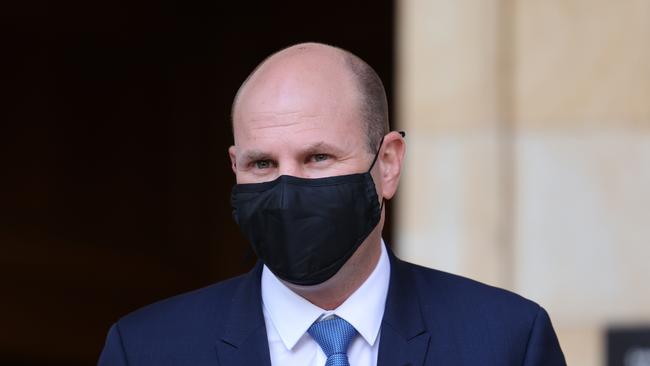 Sam Duluk leaves the Magistrates Court in Adelaide on Tuesday. Picture: David Mariuz