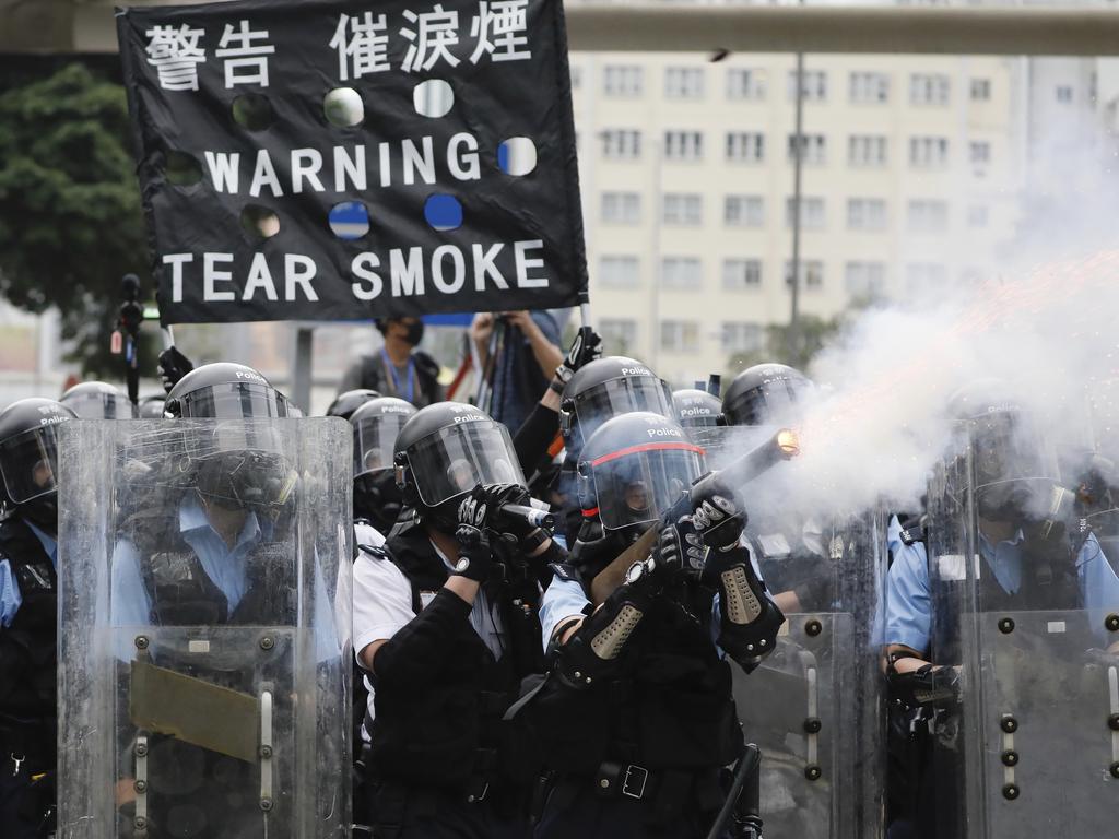 The brutal response from police is one that hasn’t been seen in years. Picture: Vincent Yu/AP