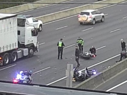 Police motorbike collides with motorcyclist in Melbourne’s north