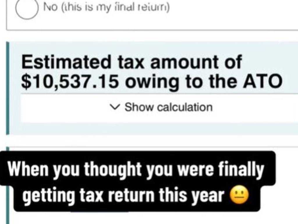 One Aussie is facing a more than $10,000 tax debt this year. Picture: @rai.foodie/TikTok