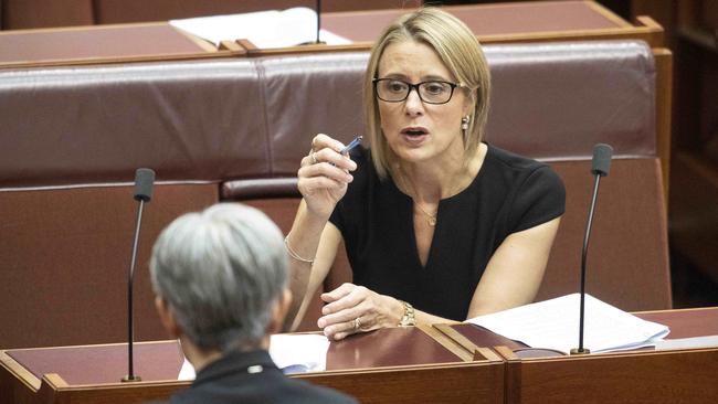 Senator Kristina Keneally during Question Time in the Senate Chamber in Parliament House Canberra.