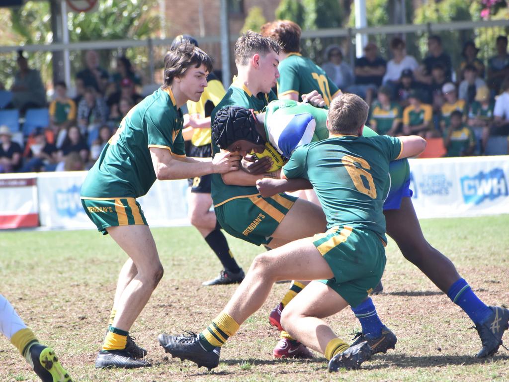 Rockhampton District Secondary Schools Rugby League grand finals, Year 9A, St Brendan’s College versus The Cathedral College Browne Park, September 10, 2022.