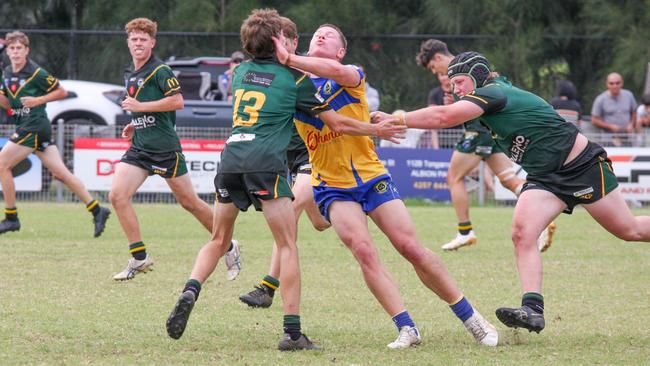 Masyn Corbacho making a tackle for the Stingrays of Shellharbour U18s. Picture: Supplied