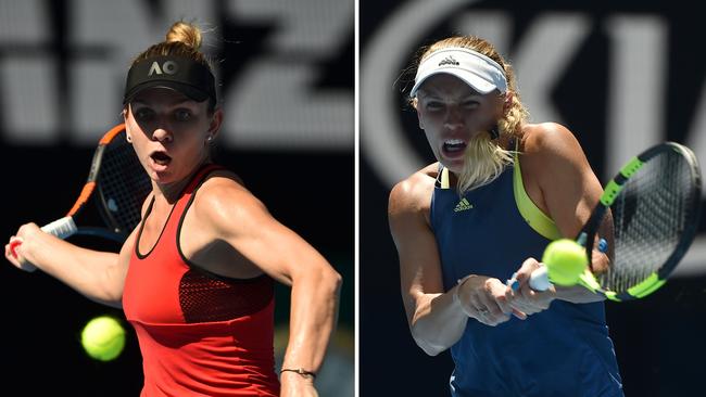 One of Australian Open finalists Simona Halep and Caroline Wozniacki will hit new ground on Saturday night. Pic: AFP