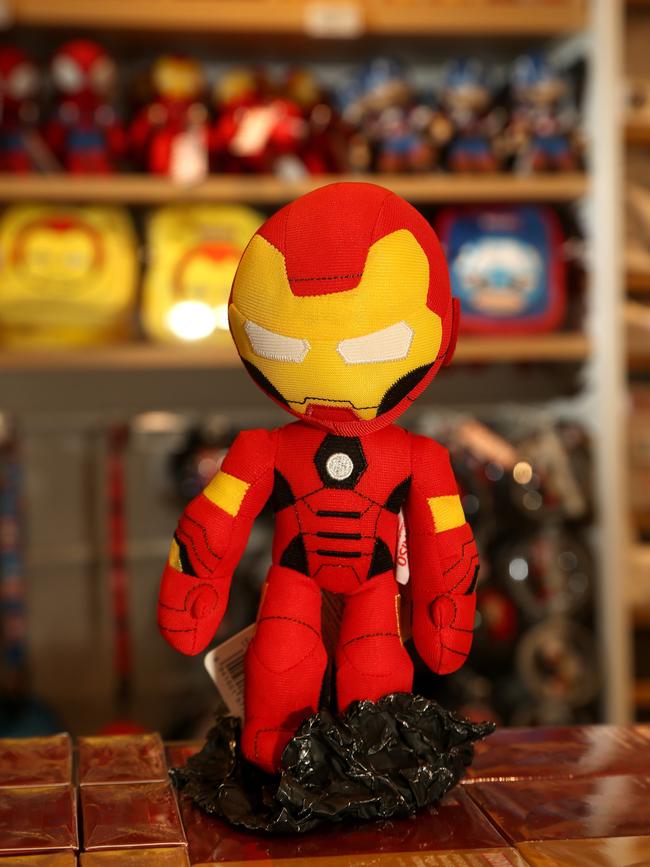 The Marvel store has plenty of Iron Man-themed products. Picture: Hamish Blair