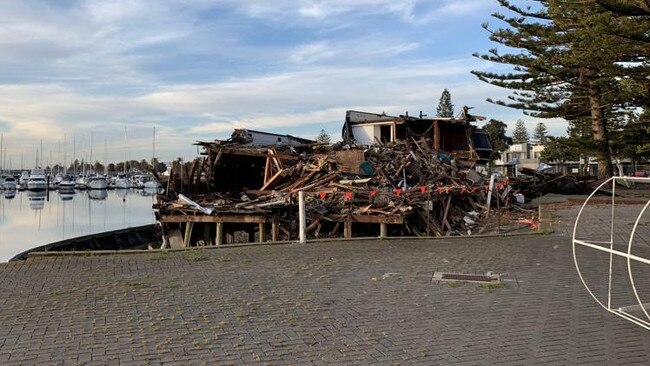 The Buffalo at Glenelg halfway through its demolition. Photo: Caleb Bond