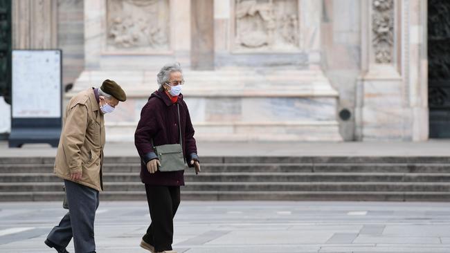 Coronavirus overwhelmingly kills the old and Italians have more elderly people in their population. Picture: AFP