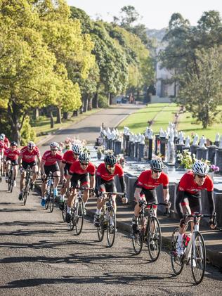 Dulwich Hill Bicycle Club at Rookwood Cemetery. MUST CREDIT: Philip Le Masurier