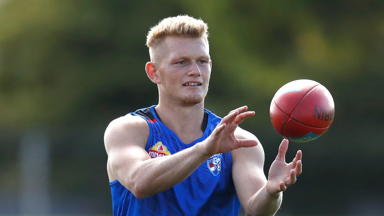 Treloar trains with the Bulldogs at Whitten Oval in February. Picture: Getty Images