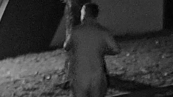 CCTV footage showing a nude man walking the street just after 7pm on July 30. Picture: Supplied by MP John-Paul Langbroek.