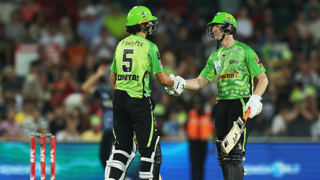 Sam Konstas whacked the fastest 50 by a player on debut in the BBL. Picture: Mark Metcalfe/Getty Images