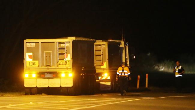 The truck stopped at the crash scene. Picture: Yuri Kouzmin