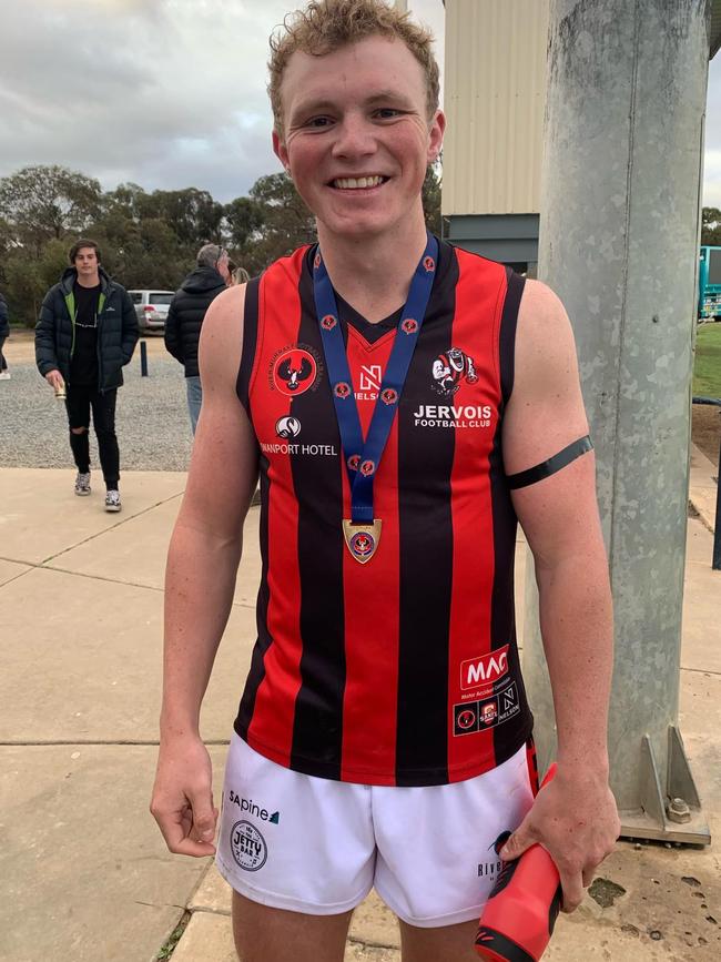 Barry after Jervois' 2021 premiership. Picture: Supplied