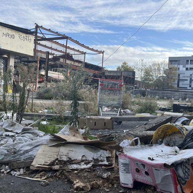 A look inside the vacant block where Footscray’s Little Saigon was once bustling with markets and visitors. Picture: Nilsson Jones