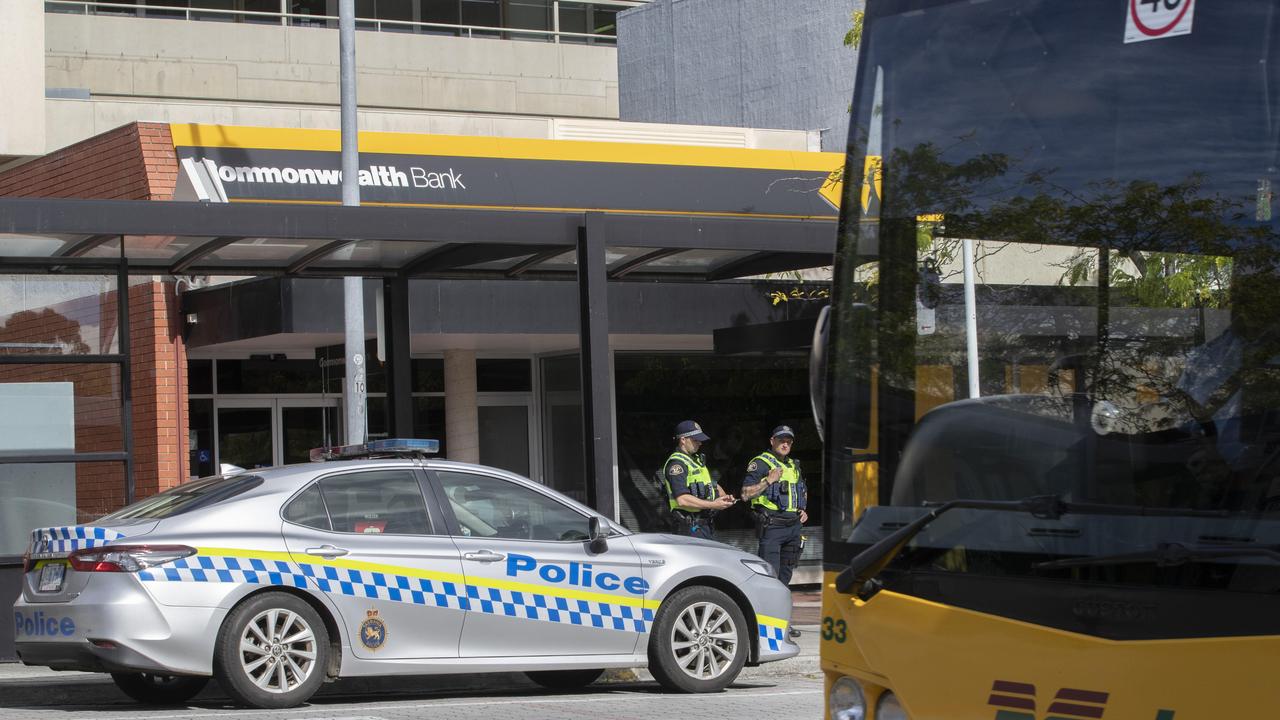 Rosny bus mall, Metro bus and Tasmania Police. Picture: Chris Kidd