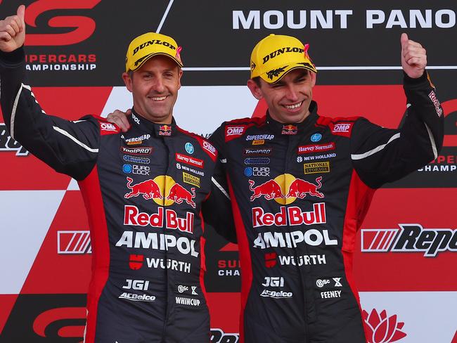 Jamie Whincup and Broc Feeney finished second in the Bathurst 1000. Picture: Getty Images