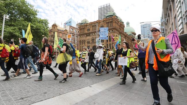 Protesters march towards Hyde Park. Picture: Richard Dobson