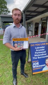 Division Seven candidate Joe Wilkinson talking about pre-poll.