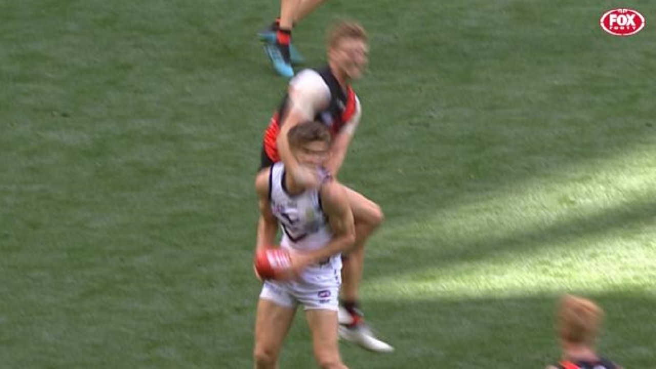 Michael Hurley could face scrutiny for this hit on Sam Sturt.