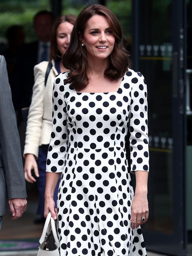 Spot the difference. Kate debuts new look. Picture: AFP PHOTO/ Gareth Fuller