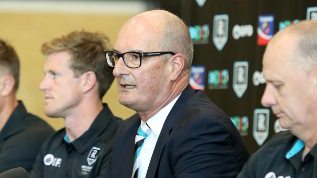 Port Adelaide chairman David Koch says the AFL industry has to make the quarantine hub model work if it is the plan to resume the league. (AAP Image/Kelly Barnes)