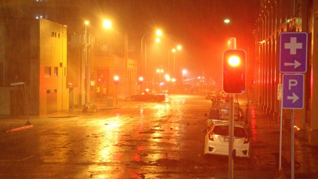 A storm left devastation in its wake as it swept through Hobart, flooding the CBD while the city slept. Picture: PATRICK GEE