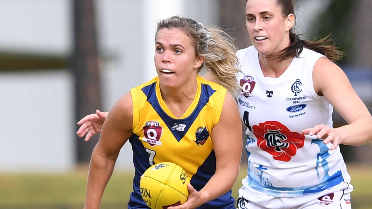 Bond University QAFLW player Courtney Sexton. Picture: Highflyer Images.