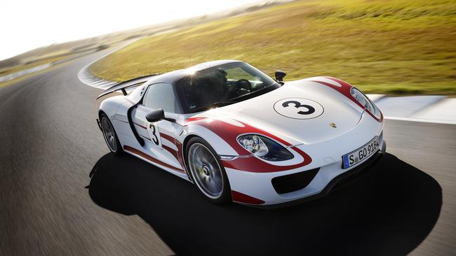 The Porsche 918 combined V8 and electric power.