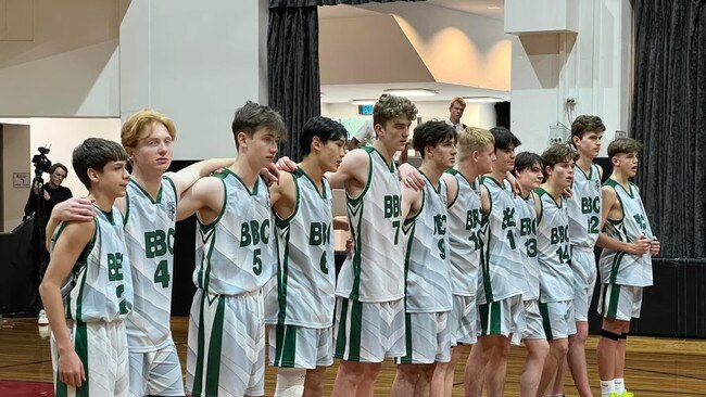 The BBC First V Basketball team.