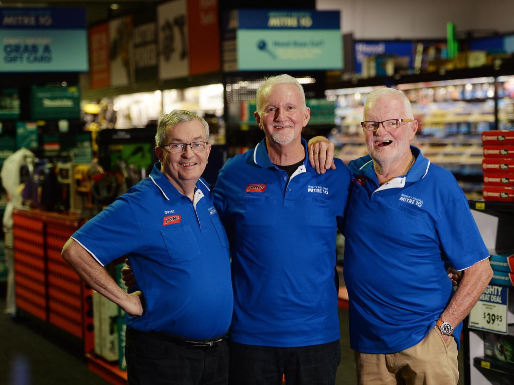 Porters Mitre 10 celebrated 135 years in 2018. Pictured are Gavan Snr, Paul and Barry Porter in the Mackay city store.