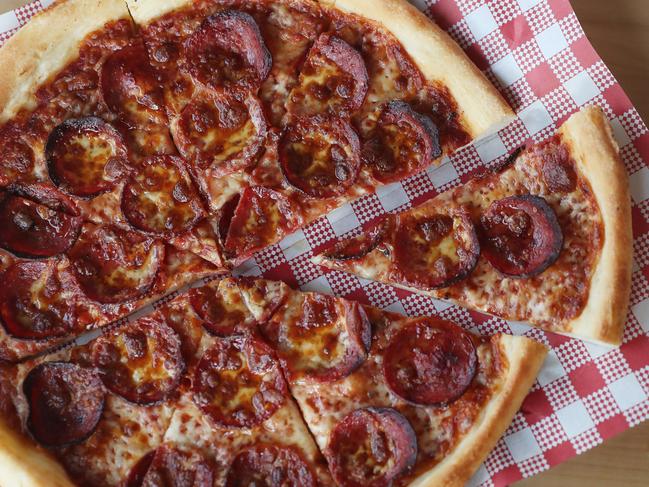 Pepperoni pizza with a difference at Tropicana Pizza Pizza in Woy Woy. Pictures: Sue Graham