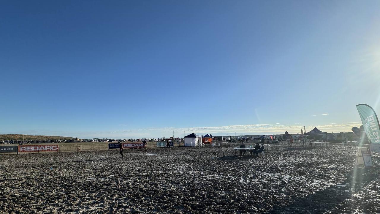 Mud and rain have damped the grounds at this year’s Big Red Bash in Birdsville, Queensland. Picture: Queensland Ambulance Sercive / Facebook