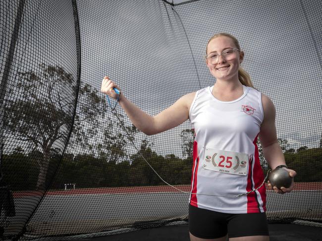 Hammer thrower Arielle Cannell at Hobart’s Domain Athletics Centre last year. Picture: Chris Kidd