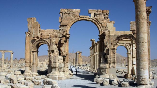 Palmyra, Syria, in June 2010. Islamic State destroyed three columns at the site in October 2015.