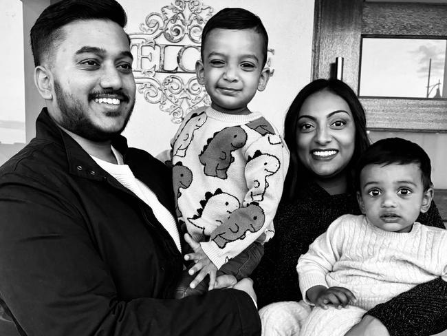 Raja Chaganti with his wife Kavya, who is a GP-obstetrician, and their children.