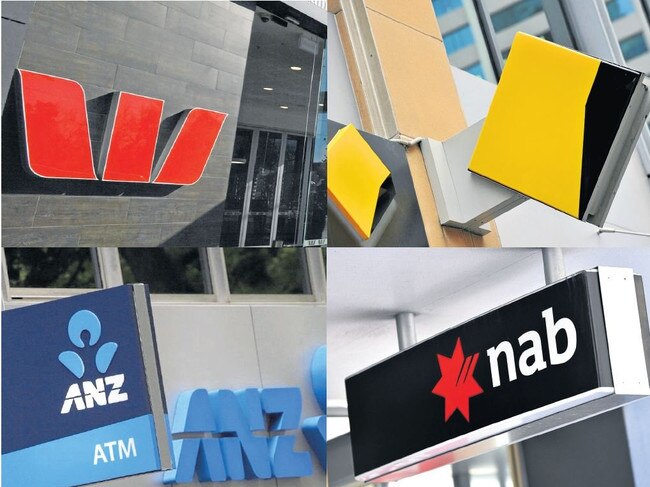 The Big 4 banks, Westpac, Commonwealth, ANZ and NAB. Generic.