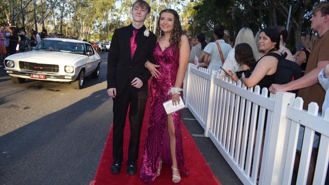 Samanatha Johnson and Brayden McGilvray at the North Rockhampton High School Formal 2023.