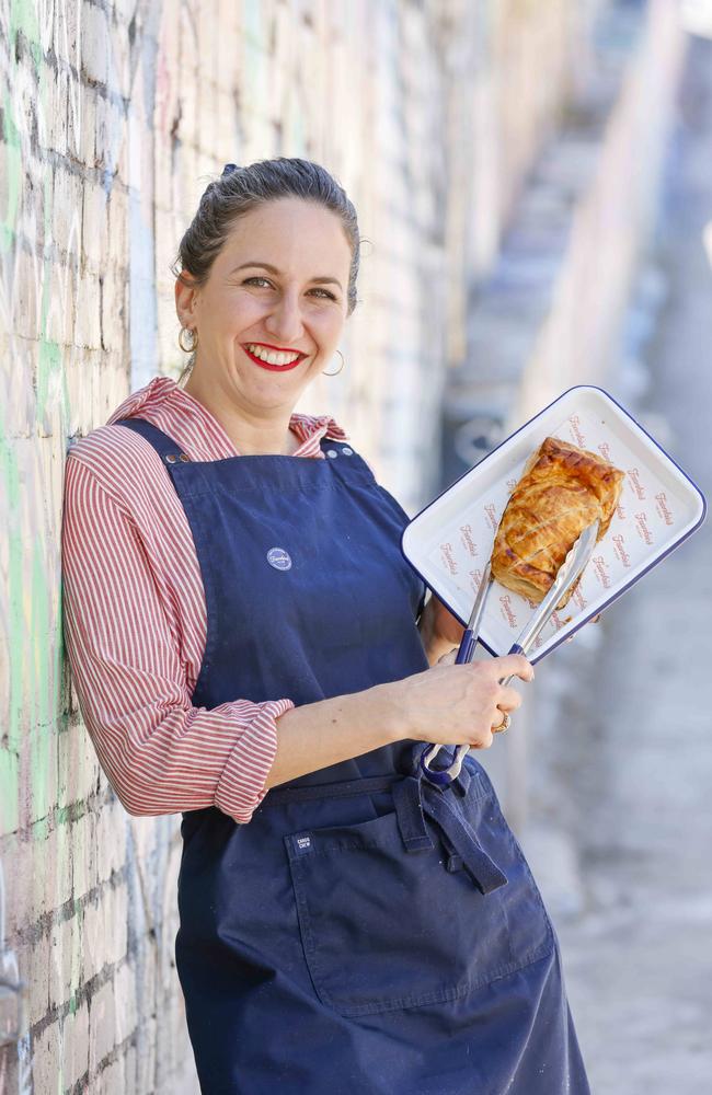 Swiss-born Francesca Giorgi-Monfort makes the puff pastry for her pies from scratch. Picture: Tim Carrafa