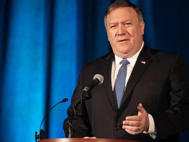 US Secretary of State Mike Pompeo addresses the Indo-Pacific Business Forum at the US Chamber of Commerce in Washington, DC, on July 30, 2018. / AFP PHOTO / NICHOLAS KAMM