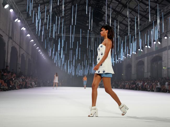 Manning Cartell’s 2015 Australian Fashion Week show was held indoors at Carriageworks in Redfern. Picture: Jonathan Ng