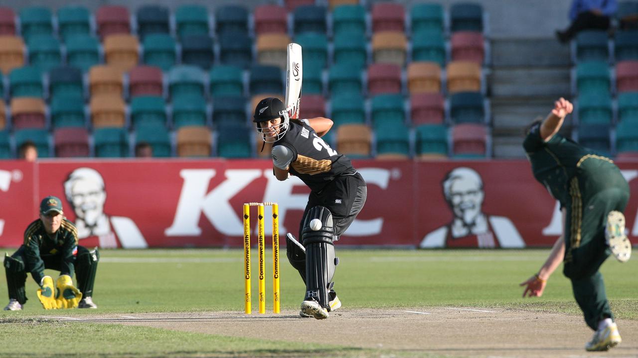 Suzie Bates batting for New Zealand. She led the side to a mammoth 490 for four against Ireland in Dublin on Friday.