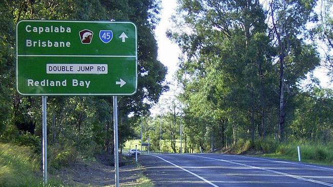 Signs to Double Jump Road at Redland Bay, where the 175ha housing project is now going ahead.