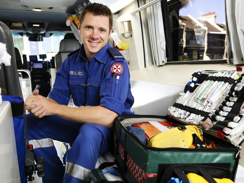 Bibby began his ambulance career at the Paddington Ambulance Station in 2015. Picture: Justin Lloyd