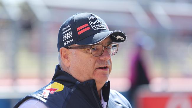 Roland Dane, Owner of the Red Bull Holden Racing Team, in Pit Lane at Mount Panorama. Picture: Tim Hunter.