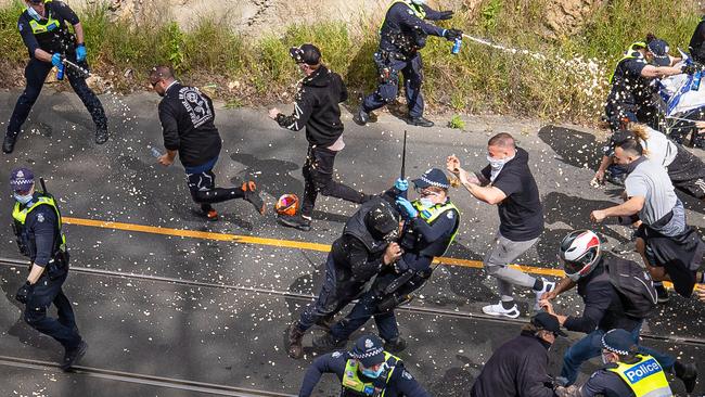 Protesters have been pepper sprayed and tear gassed. Picture: Jason Edwards