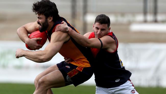 East Keilor and Tullamarine do battle in last year’s Division 1 preliminary final. Picture: Mark Dadswell