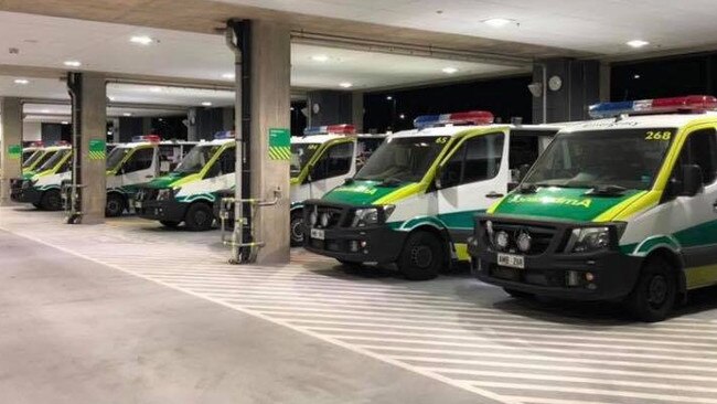 Ambulance ramping at the Royal Adelaide Hospital. Picture: Ambulance Employees Association Facebook page