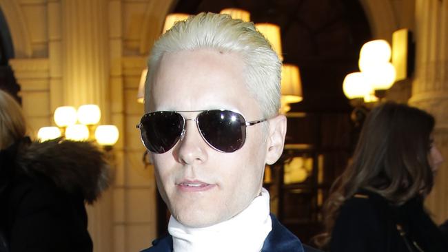 Actor and singer Jared Leto at the Balmain fall/winter show in Paris. Picture: Francois Mori