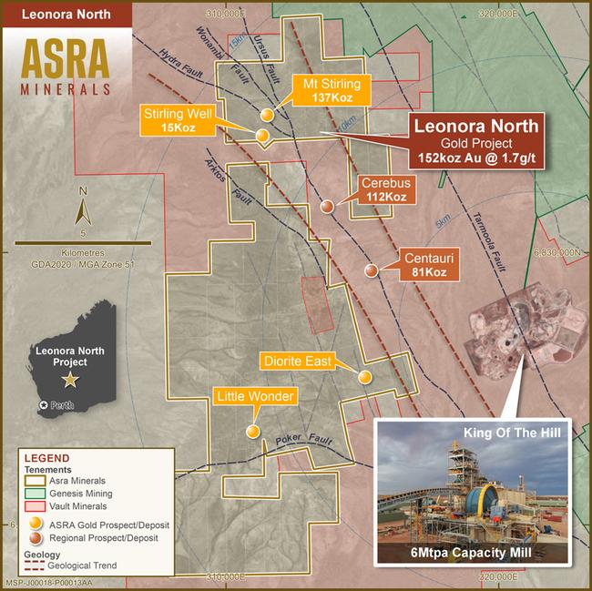 Asra's projects are on the same faults and structures as Vault. Pic: Asra Minerals